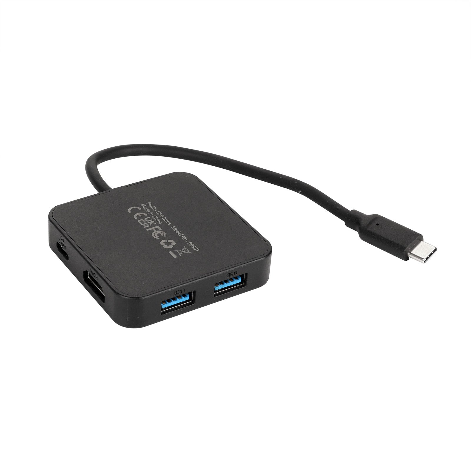 Blufits USB C Hub (4-in-1) with 4K HDMI, USB-C and 1 USB-A data port and PD charging port, compatible with laptops and other Type C devices (4K HDMI USB3.0 SD 100W PD)